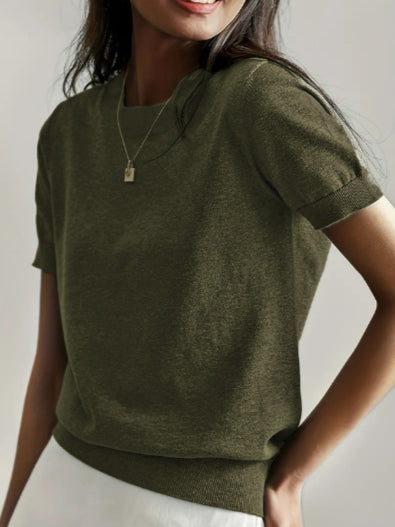 Tally - Casual Korte Mouw Crew Neck Top