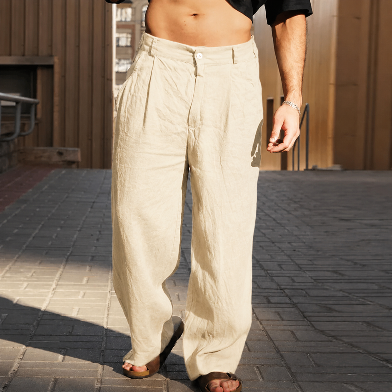 Heren Pantalon met Wijde Pijpen