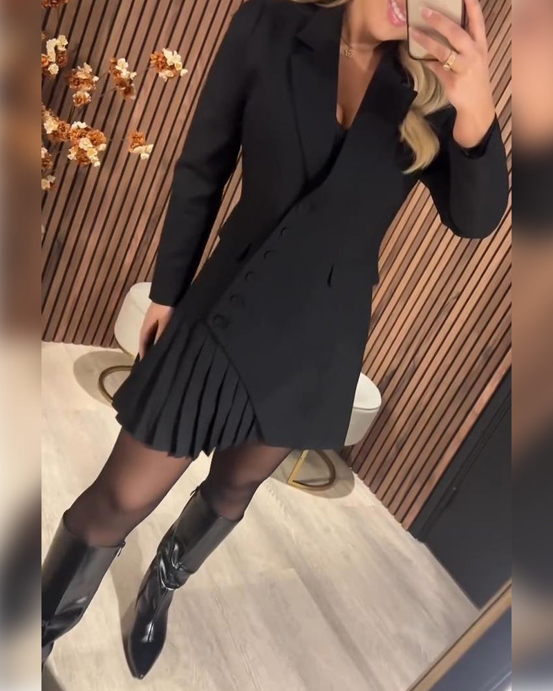 Luné® | Victoria — Elegante Jurk met Blazerlook & Reverskraag