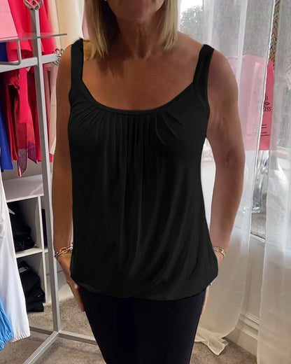 Luné® | Sofia — Elegante Mouwloze Top met Verfijnde Plooien