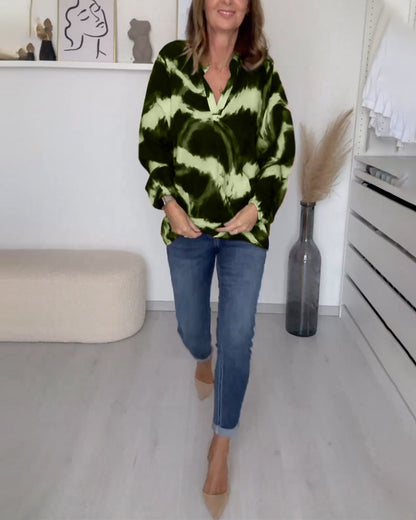 Laluna® | Bedrukte casual top met V-hals