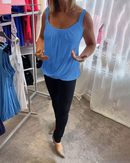 Luné® | Sofia — Elegante Mouwloze Top met Verfijnde Plooien
