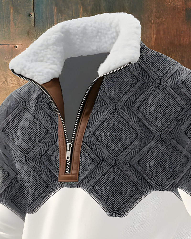 Luné® | Hugo — Luxe Getextureerde Half-Zip Trui