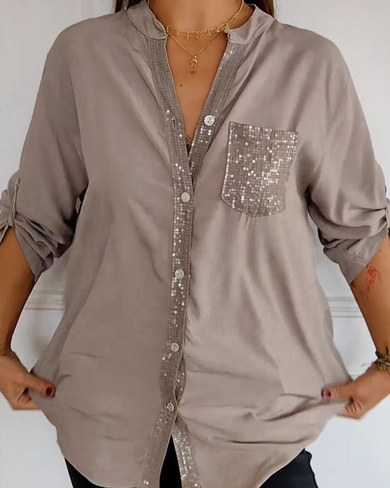 Casual Top met Pailletten Details
