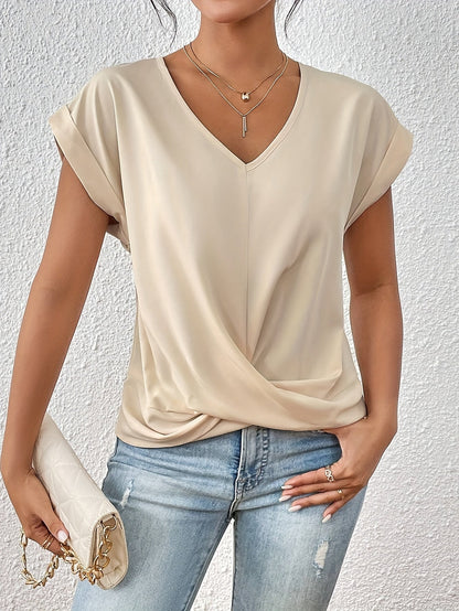 MEIKA™ – Klassieke Twist Detail V-Hals Top