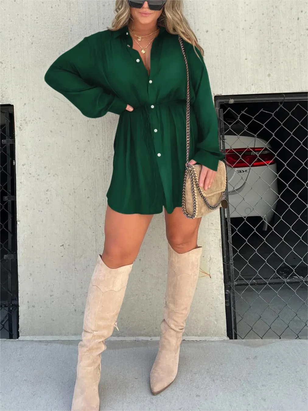 Laluna® | Trendy Satijnen Romper Jurk