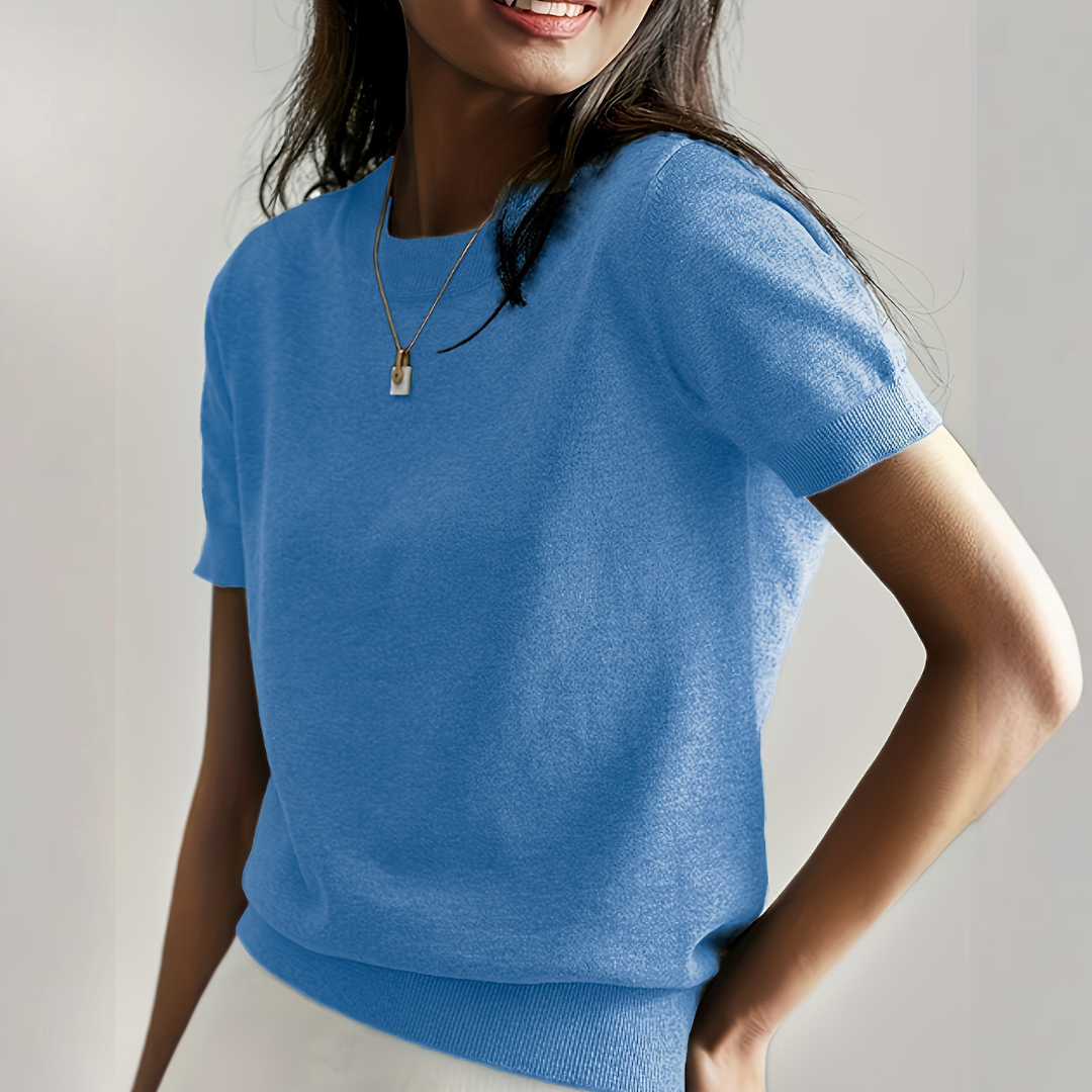 Viane - Casual Korte Mouw Crew Neck Top