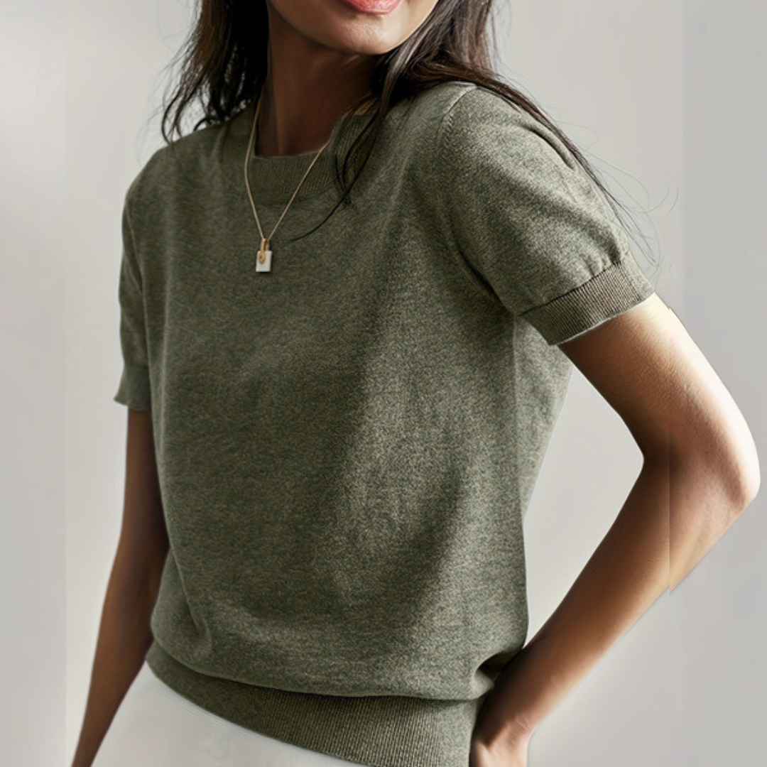 Viane - Casual Korte Mouw Crew Neck Top