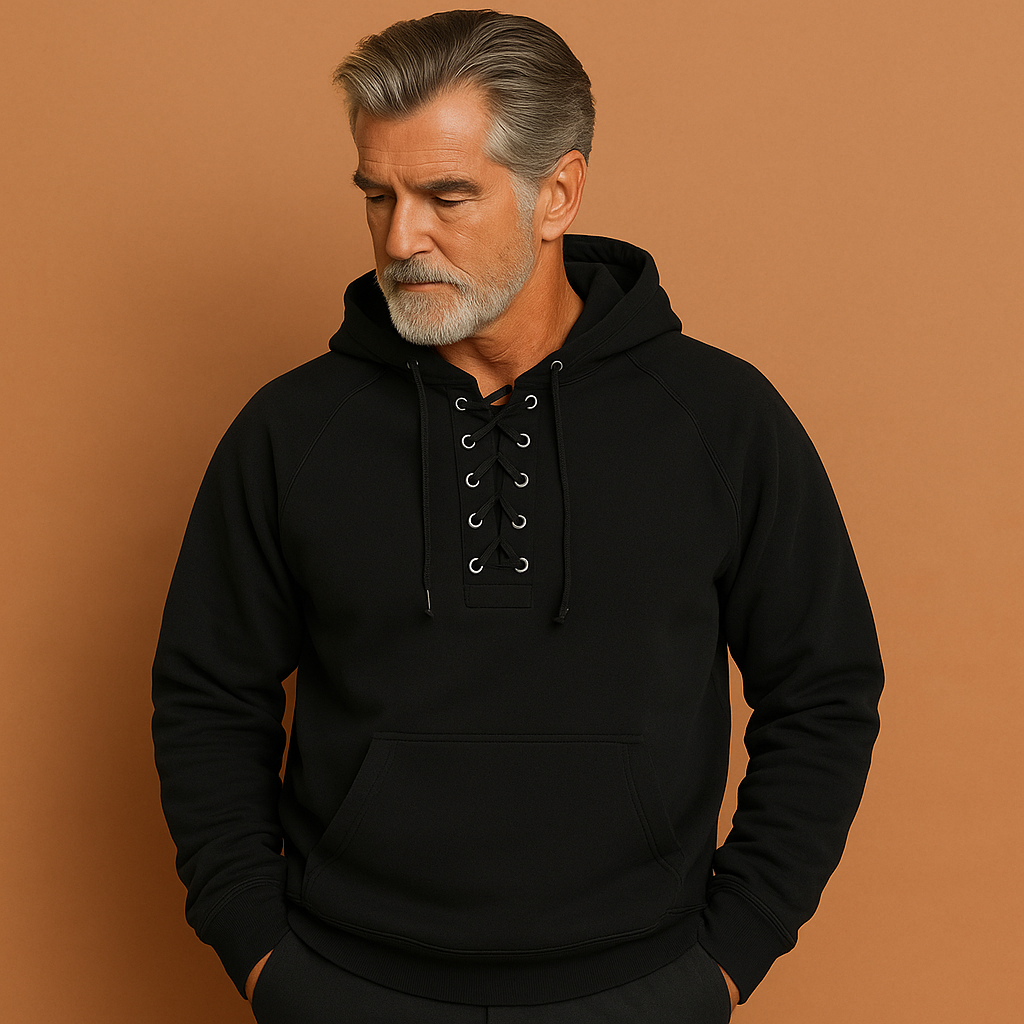 Luné® | Olivier — Luxe Hoodie met Verfijnd Veterdetail