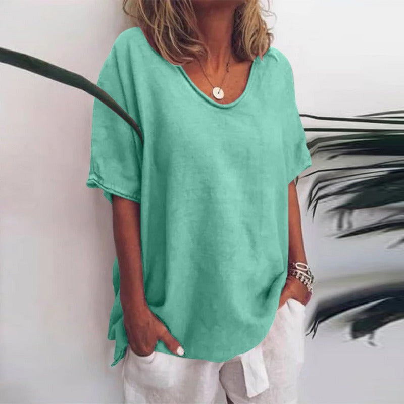 Luné® | Isabelle — Luxueus Ruimvallend Linnen T-shirt