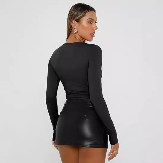 Luné® | Jill — Elegante Casual Top met Lange Mouwen & Ronde Hals
