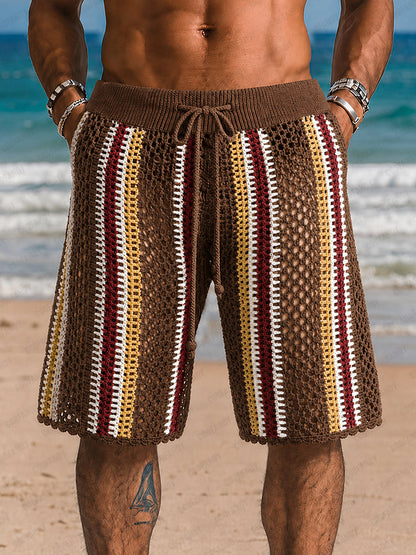 Casual Resort Knit Braided Shorts
