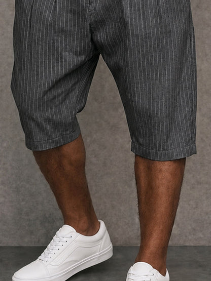 Smart Casual Summer Pinstripe Shorts