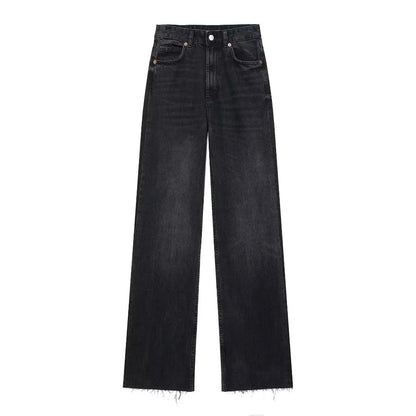 Luné® | Camille — Zwarte Jeans met Wijde Pijpen