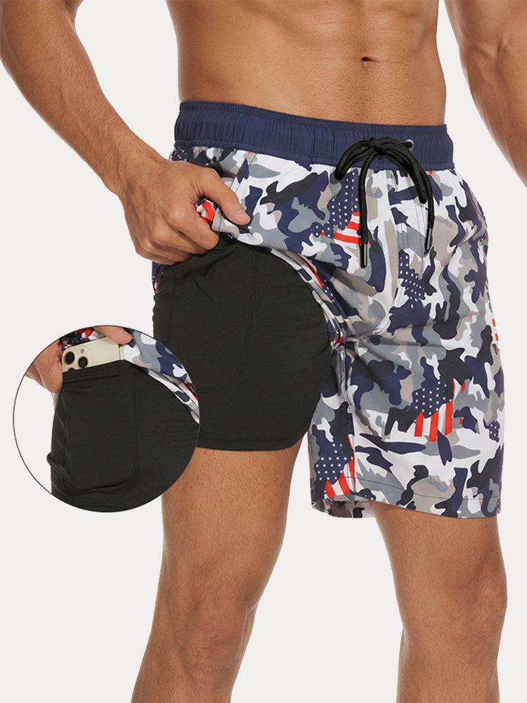 Vacation Casual Printed Swim Trunks
