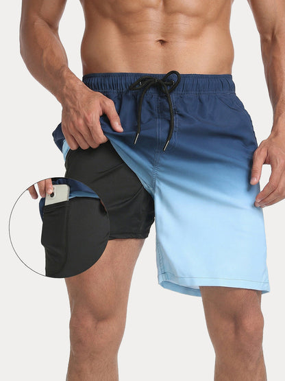 Resort Built-In Liner Colorblock Swim Trunks