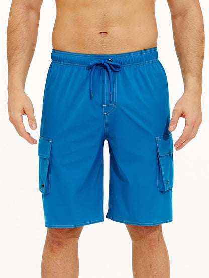 Men's Summer Solid Side-Stripe Boardshorts