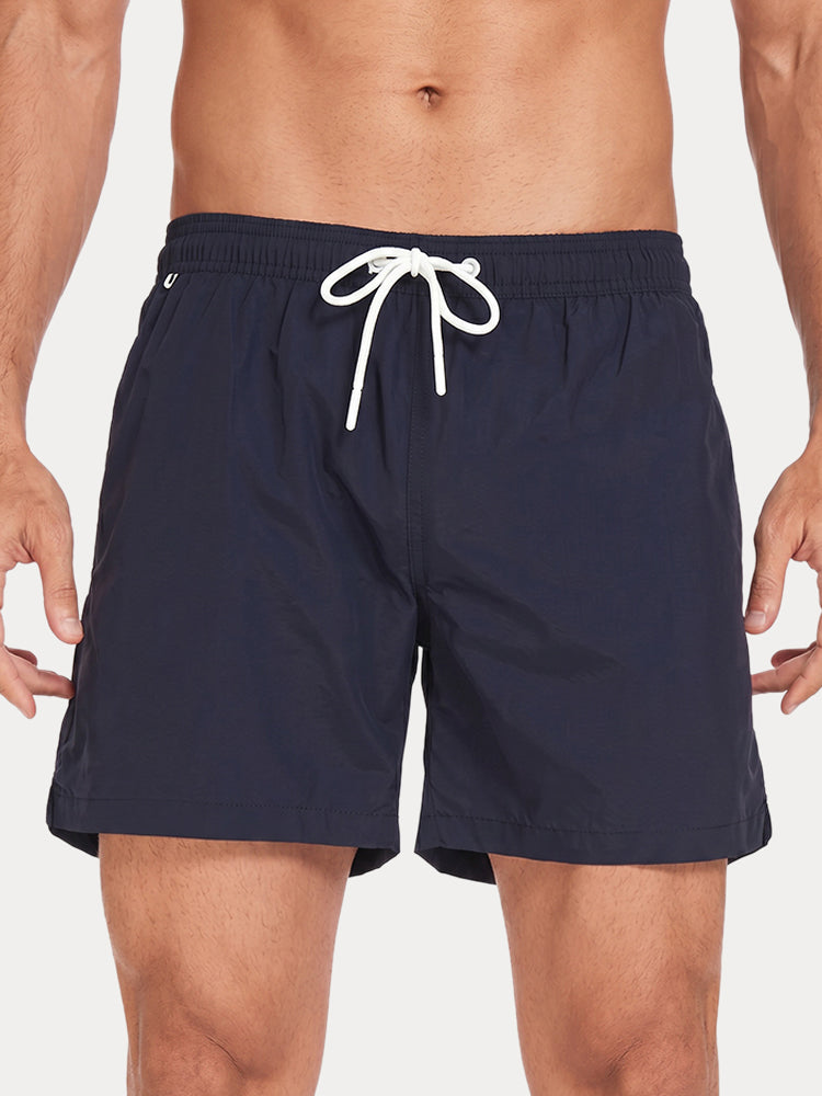 Mesh Lining Elastic Waist Beach Shorts