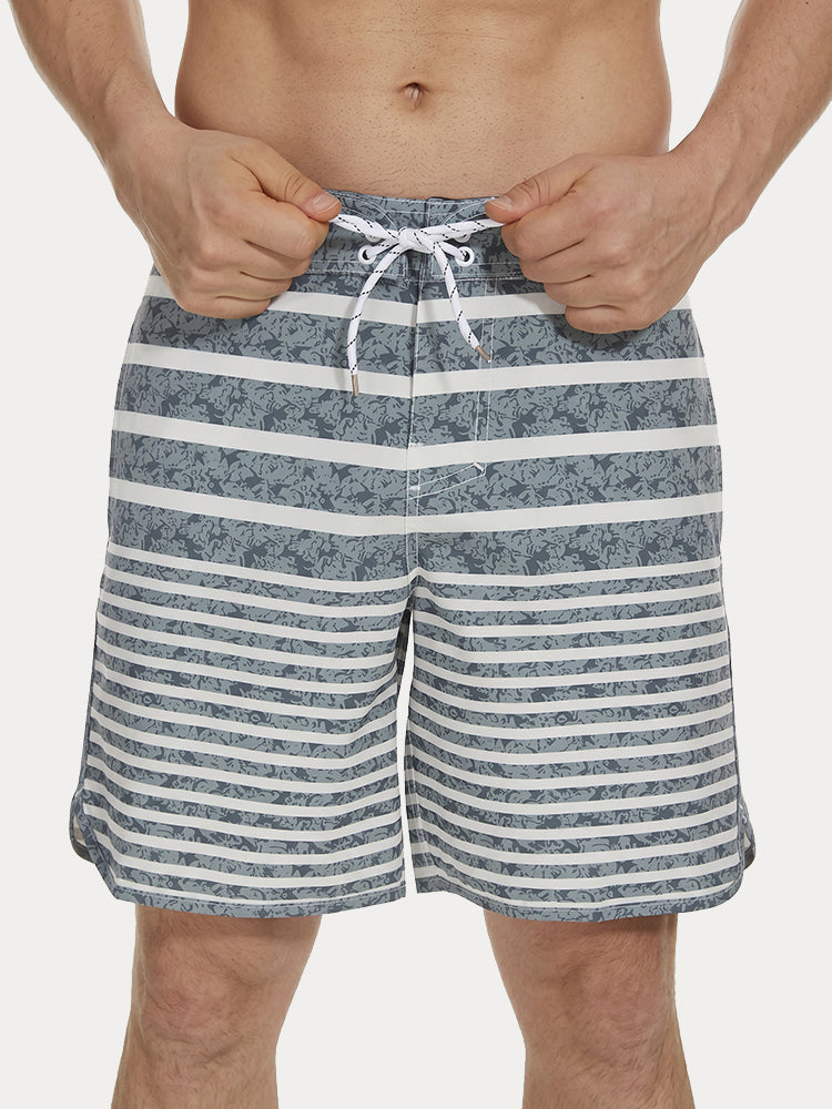 Men's Quick-Dry Multi-Pocket Printed Swim Trunks
