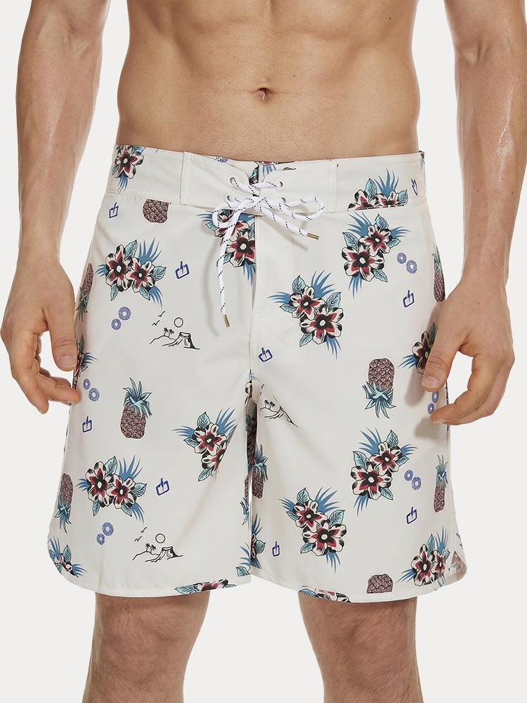 Men's Quick-Dry Multi-Pocket Printed Swim Trunks