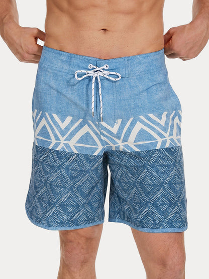 Men's Quick-Dry Multi-Pocket Printed Swim Trunks