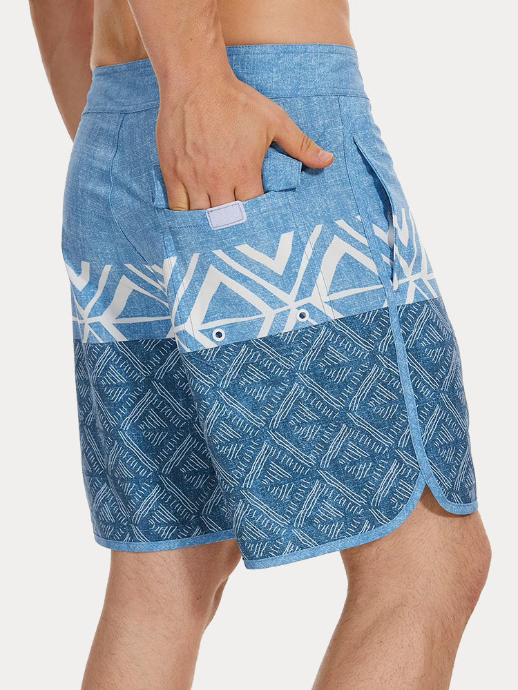 Men's Quick-Dry Multi-Pocket Printed Swim Trunks