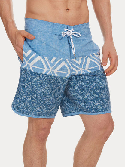 Men's Quick-Dry Multi-Pocket Printed Swim Trunks