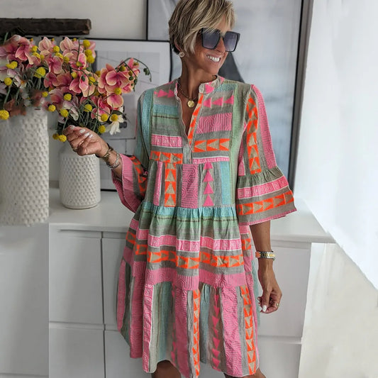 Luné® | Juliette — Elegante Boho Jurk met Vloeiende Pasvorm