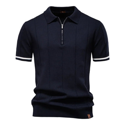 Luné® | Valentino — Moderne Herenpolo met Verfijnde Rits