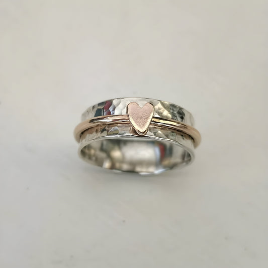 Luné® | Rosalie — Verfijnde Zilveren Hartjesring