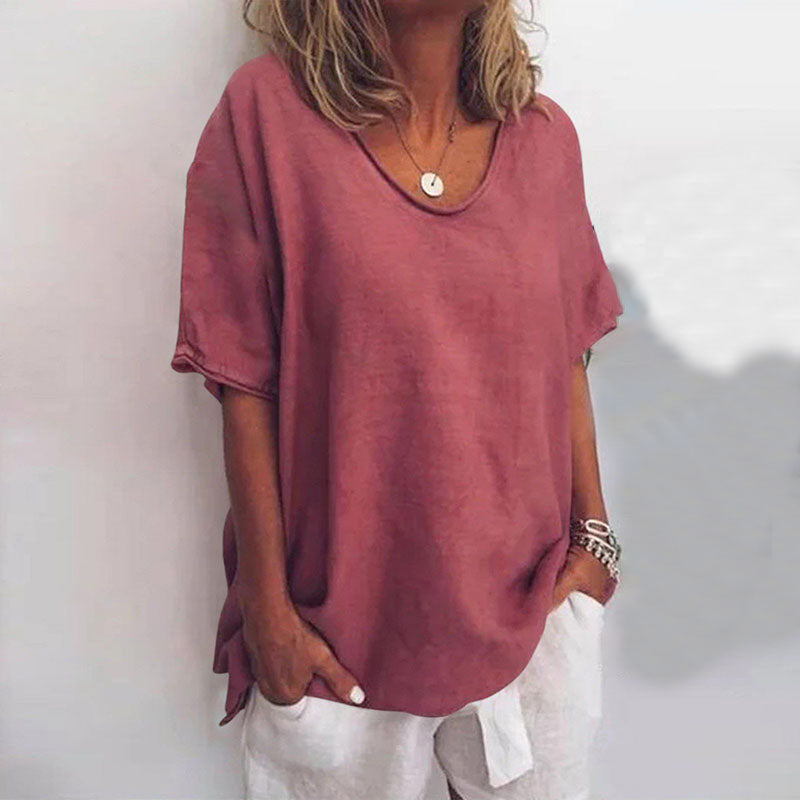 Luné® | Isabelle — Luxueus Ruimvallend Linnen T-shirt