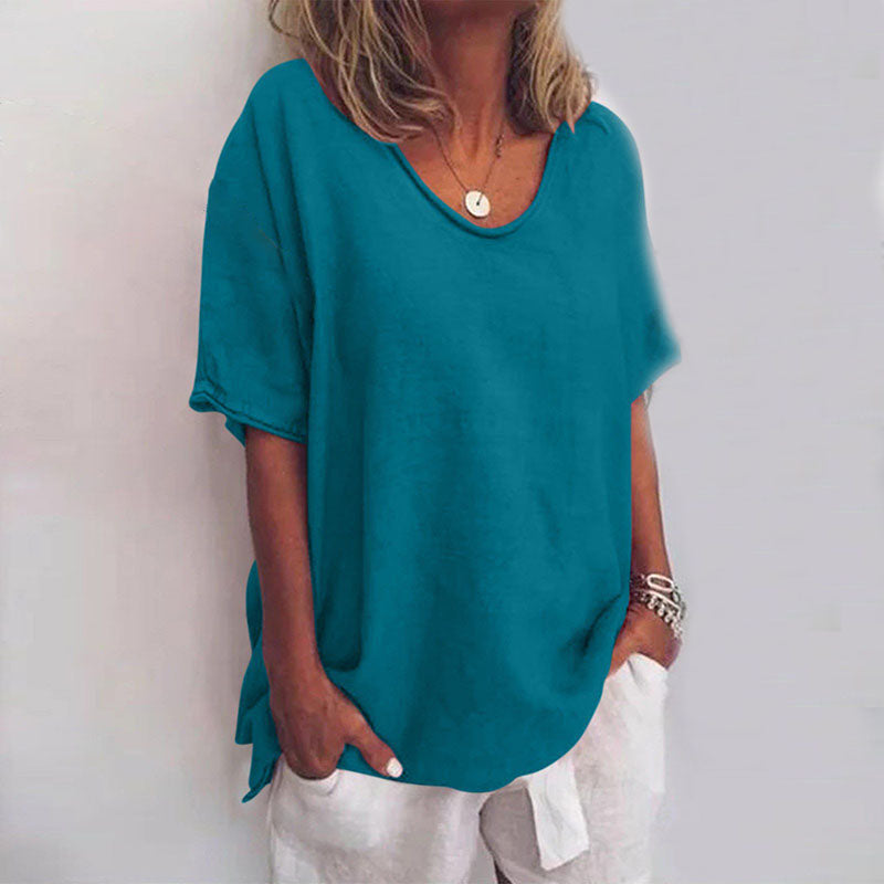 Luné® | Isabelle — Luxueus Ruimvallend Linnen T-shirt