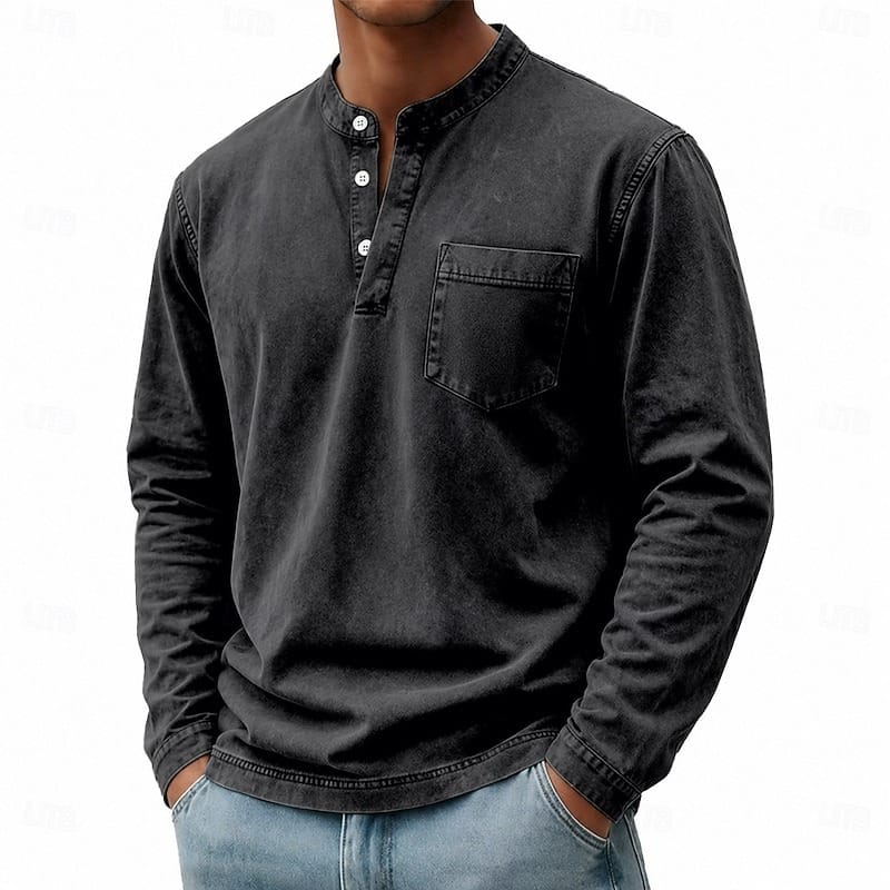 Otis | Comfortabele Longsleeve Henleyshirt