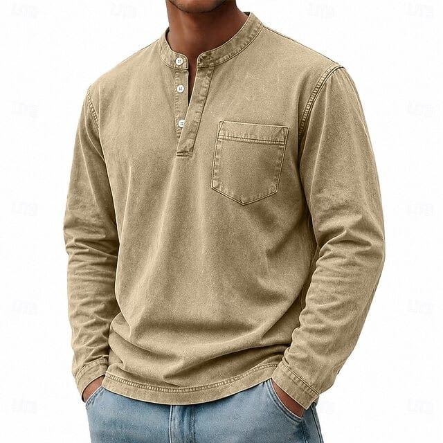 Otis | Comfortabele Longsleeve Henleyshirt