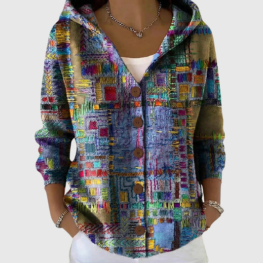 Van Dalen Mode® | Elina — Kleurrijk Vest met Artistiek Patroon