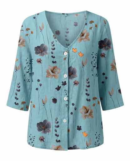 Luné® | Camille — Elegante Damesblouse met Driekwartmouwen